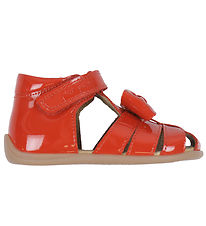 Sandales Pom Pom - Bow Velcro - Rouge verni