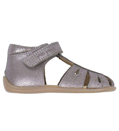Pom Pom Sandalen - Startersdruppels Klittenband - Dark Rose Glit