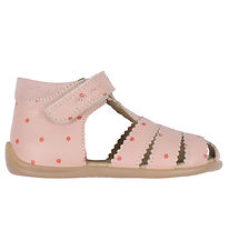 Sandales Pom Pom - Entrées Scallop Velcro - Ancien Rose Dot