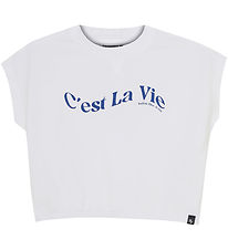 Indien Blue Jeans T-Shirt - Coupe large - Bright White av. Impri