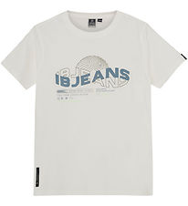 Indien Blue Jeans T-Shirt - Blanc av. Imprimé