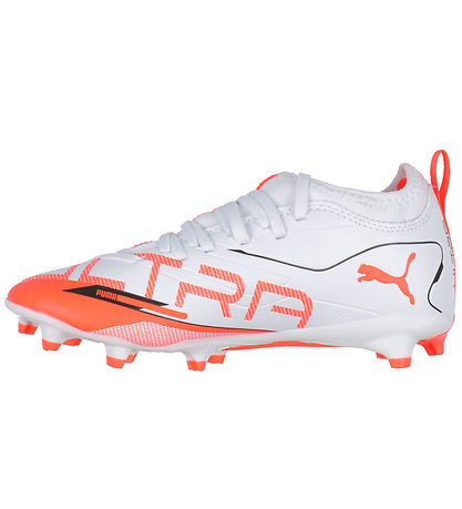 Puma Fußballschuhe - Ultra 5 Match FG/AG Jr - Weiß/Schwarz/Leuch