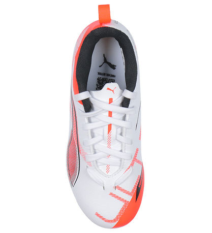 Puma Fotbollsskor - Ultra 5 Play V FG/AG Jr - Vit/Svart/Glödande