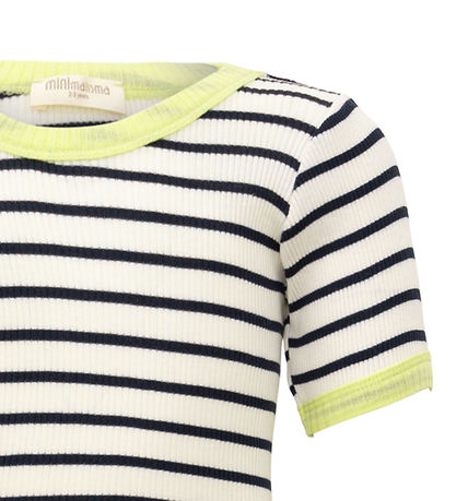 Minimalisma T-shirt - Rib - Silk/Cotton - Legs - Sailor/Lime