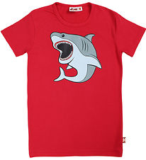 DYR-Cph T-shirt - Dyrgrowl - Red w. Great White Shark