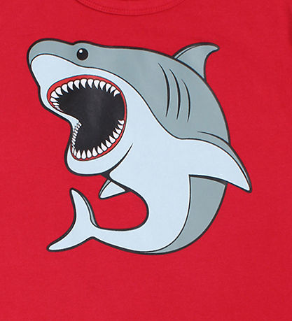 DYR-Cph T-shirt - Dyrgrowl - Red w. Great White Shark