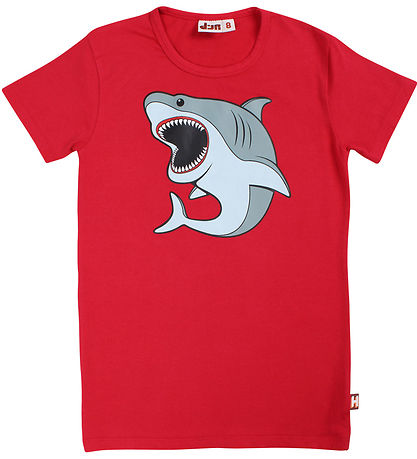 DYR-Cph T-shirt - Dyrgrowl - Red w. Great White Shark
