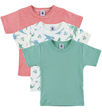 Petit Bateau T-skjorte - 3-pack - Grønn/Rød
