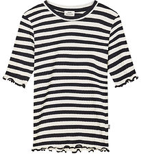 Mads Nørgaard T-skjorte - Rib - Tuviana - Black/Vanilla Ice