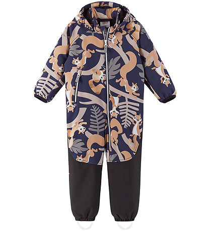 Reima Softshell Suit w. Fleece Lining - Mjosa - Navy w. Print