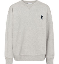 Grunt Sweatshirt - GrAlsjo - Grau Meliert m. Print