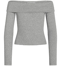 Grunt Bluse - Cropped - GrTavi - Gråmeleret