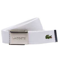 Lacoste Gürtel - Gewebt Strap - Weiß m. Logo