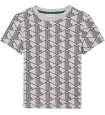 Lacoste T-Shirt - Silber/China/Black m. Logo/Print
