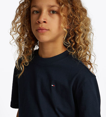 Tommy Hilfiger Stuttermabolur - Essential - Dark Nótt Dökkblátt
