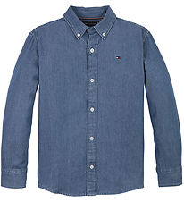 Tommy Hilfiger Hemd - Denim Chambray - Denim Medium+ Waschung