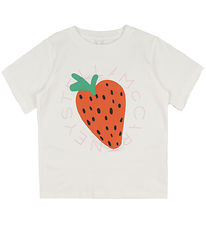 Stella McCartney Kids T-Shirt - Ivory m. Erdbeere
