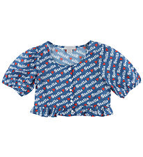 Stella McCartney Kids Top - Blau m. Logo-Print