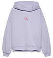 Calvin Klein Hoodie - Flower Tillbaka - Purple Heather