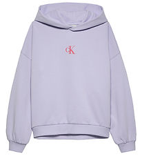Calvin Klein Hoodie - Flower Back - Purple Heather