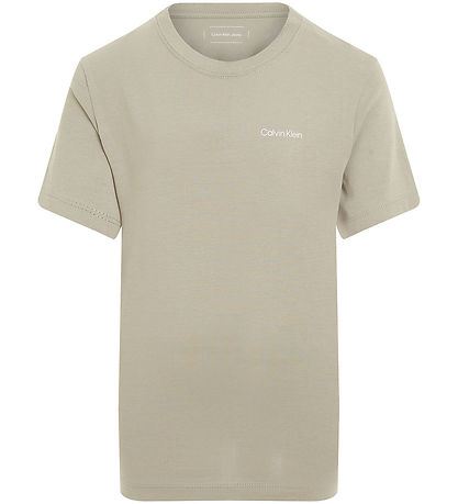 Calvin Klein Stuttermabolur - Chest Inst. Lógó - Laurel Oak Grey