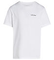 Calvin Klein Stuttermabolur - Chest Inst. Lógó - Bright White