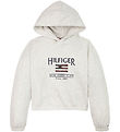 Tommy Hilfiger Hoodie - Cropped - Sequin Flag - Snow White H