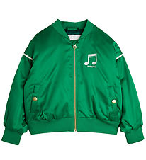 Mini Rodini Jakke - Note Chenille Satin Baseball - Grøn
