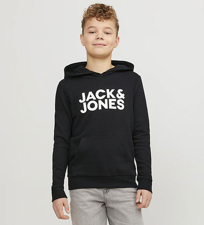Jack & Jones Hoodie - Noos - JjeCorp - Black/Jr/Large Print