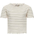 Kids Only T-shirt - Cropped - KogAnits - Antique White/Hedge Gre