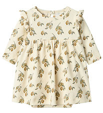 Lil' Atelier Bodykleid L/æ - NbfGavo - Rib - Turteltaube/Lemon