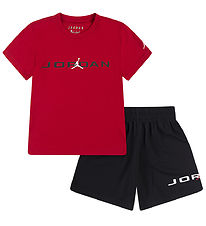 Jordan Shorts Sett - Shorts/T-skjorte - Svart/Rød