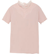 Creamie T-Shirt - Rib - Lotus m. Spitze