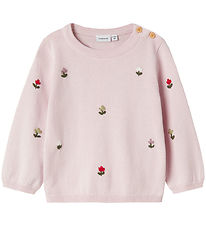 Name It Bluse - Strick - NbfFaflow - Light Lilac m. Blumen