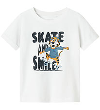 Name It T-Shirt - NmmVux - Bright White/Lächeln
