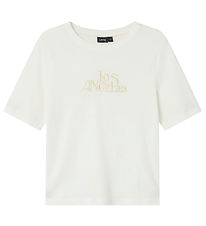 LMTD T-Shirt - NlfFos - White Alyssum/Sandshell Stickerei m. Pr