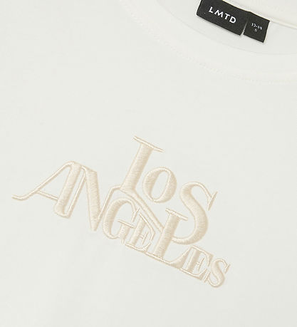 LMTD T-shirt - NlfFos - White Alyssum/Sandshell Embroidery w. Pr