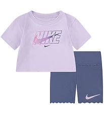Nike Shorts Set - T-Shirt/Radlershorts - Diffus Blue