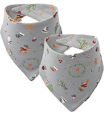 Wheat Teething Bib - 2-Pack - Eden - Cloudy Sky Holiday