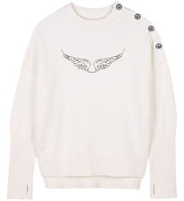 Zadig & Voltaire Bluse - Strick - Malta - Off White m. Strassste
