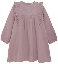Minymo Kleid - Elderberry m. Strickerei