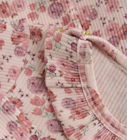 Minymo Bodysuit w. Skirt l/s - Rib - Peach Wip