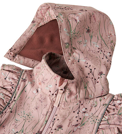 Name It Softshell Suit w. Fleece - NmfAlfa08 - Pale Mauve/Flower