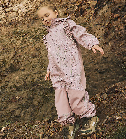 Name It Softshell Suit w. Fleece - NmfAlfa08 - Pale Mauve/Flower