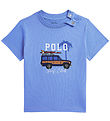 Polo Ralph Lauren Stuttermabolur - Blátt M. Prentað