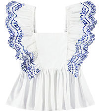 Molo Top - Rosamond - Crisp White m. Lochmuster