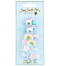 Den Goda Fen Haarspange - 6er-Pack - Unicorn Mix