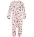 Joha Jumpsuit w. Feet - Viscose/Bamboo - Pink w. Ducks