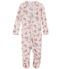 Joha Jumpsuit w. Feet - Viscose/Bamboo - Pink w. Ducks