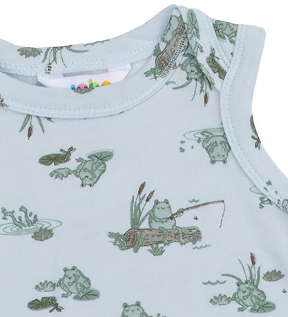 Joha Bodysuit n/a - Viscose/Bamboo - Light blue w. Frogs